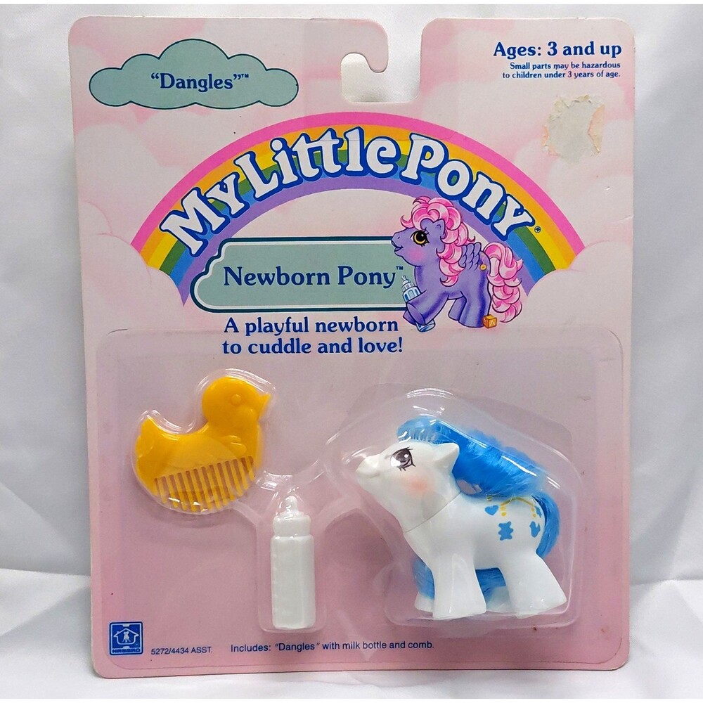 Hasbro My Little Pony Newborn Pony Dangles w/ Comb & Milk Bottle, 1988, New!